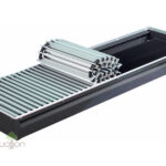 image-Внутрипольный конвектор отопления водяной Бриз KZTO 380х80х2400 без вентилятора подключение справа решетка серебро
