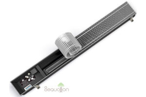 Внутрипольный конвектор отопления водяной Varmann Qtherm Eco QECO 180.90.800 RR U EV1 L с вентилятором подключение слева решетка серебро