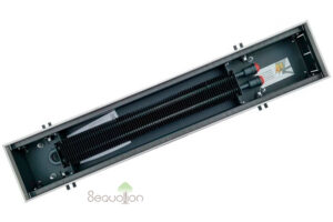 Внутрипольный конвектор отопления водяной Techno Power KVZ 150-105-1800 без вентилятора подключение справа без решетки