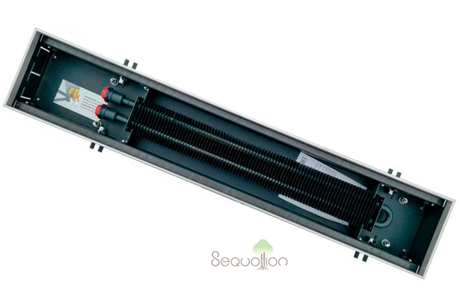 Внутрипольный конвектор отопления водяной Techno Power KVZ 150-85-1300 без вентилятора подключение слева без решетки