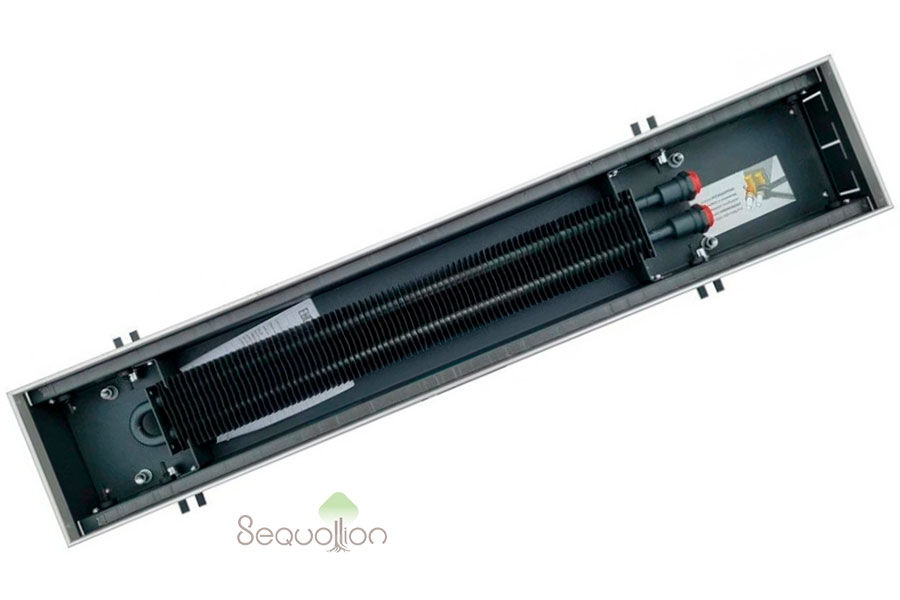 Внутрипольный конвектор отопления водяной Techno Power KVZ 150-85-1200 без вентилятора подключение справа без решетки