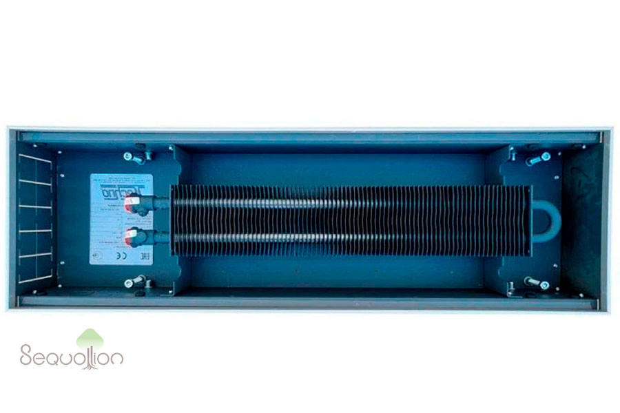Внутрипольный конвектор отопления водяной Techno Usual KVZ 250-105-600 без вентилятора подключение слева без решетки