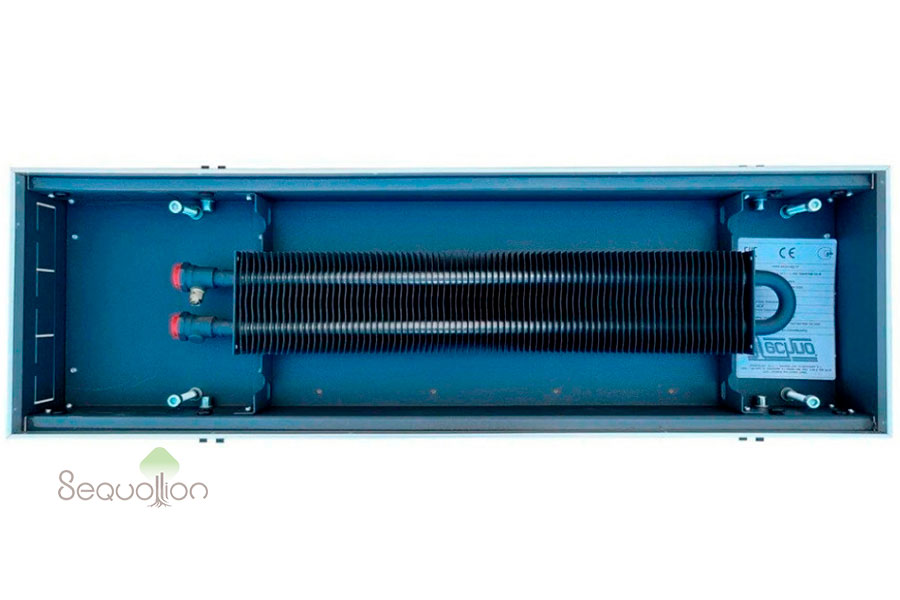 Внутрипольный конвектор отопления водяной Techno Usual KVZ 250-85-600 без вентилятора подключение слева без решетки