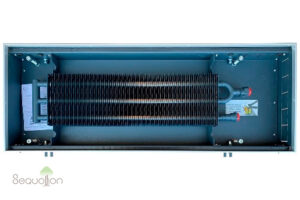 Внутрипольный конвектор отопления водяной Techno Usual KVZ 350-120-600 без вентилятора подключение справа без решетки