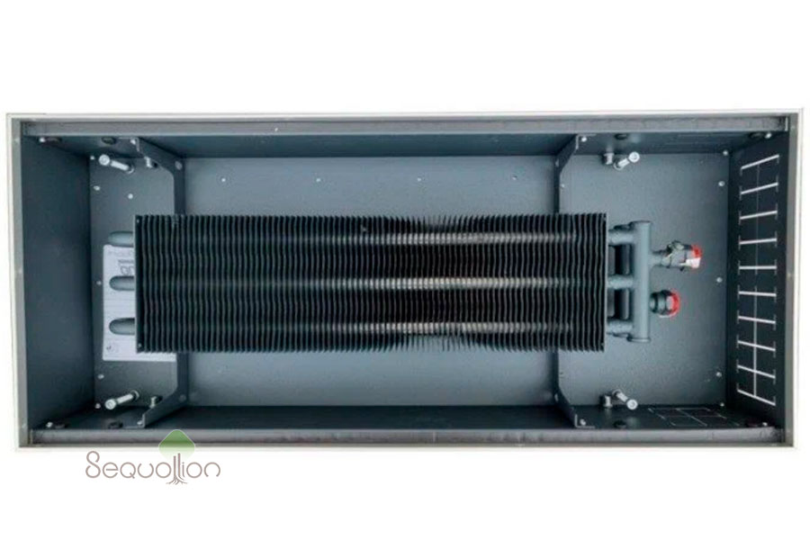 Внутрипольный конвектор отопления водяной Techno Usual KVZ 350-190-4800 без вентилятора подключение справа без решетки