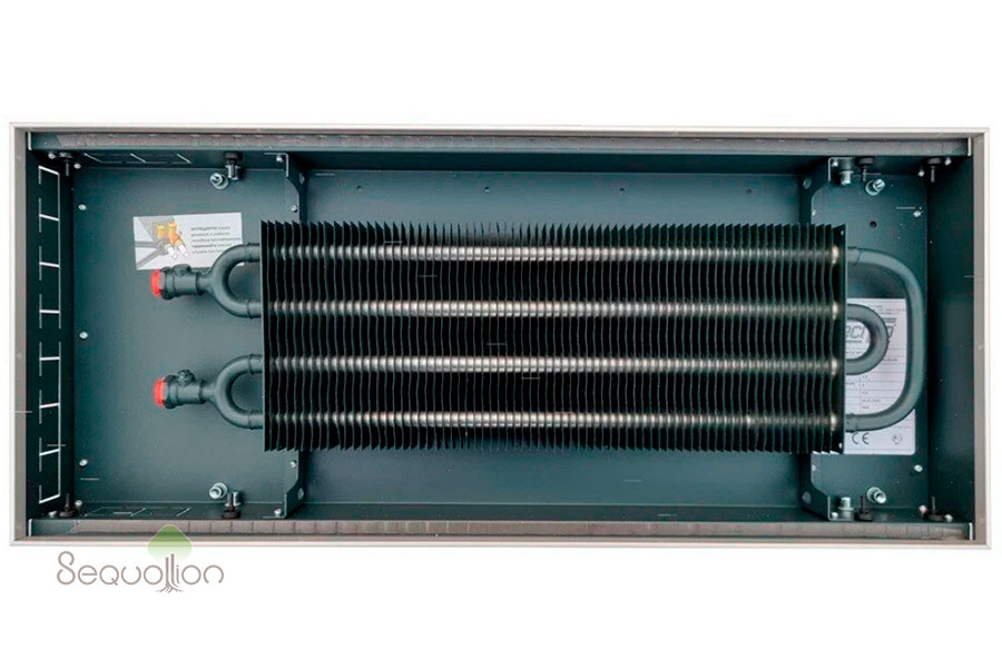 Внутрипольный конвектор отопления водяной Techno Usual KVZ 380-105-600 без вентилятора подключение слева без решетки