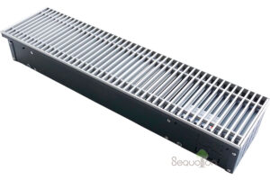 Внутрипольный конвектор отопления водяной Techno Usual KVZ 380-120-4800 без вентилятора подключение справа решетка серебро