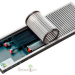 image-Внутрипольный конвектор отопления водяной Techno Power Vent KVZVh 250x75x800 220V (с вентилятором, подключение слева, решетка серебро)