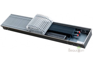Внутрипольный конвектор отопления водяной Techno Vent KVZV 190x85x700 24V (с вентилятором, подключение справа, решетка серебро)