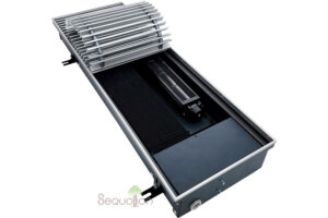 Внутрипольный конвектор отопления водяной Techno Vent KVZV 350x140x4800 24V (с вентилятором, подключение слева, решетка серебро)